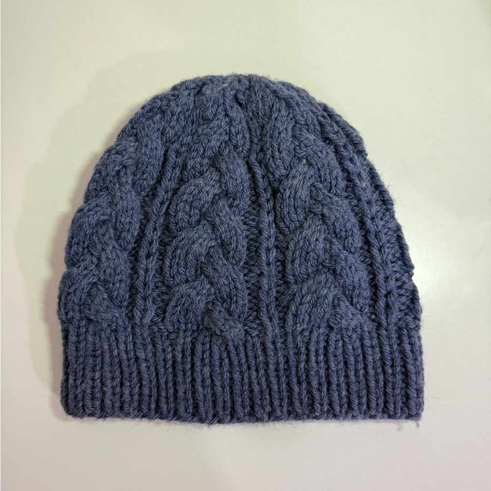 100% MERINO WOOL HAND KNIT COZY CABLE KNIT BEANIE